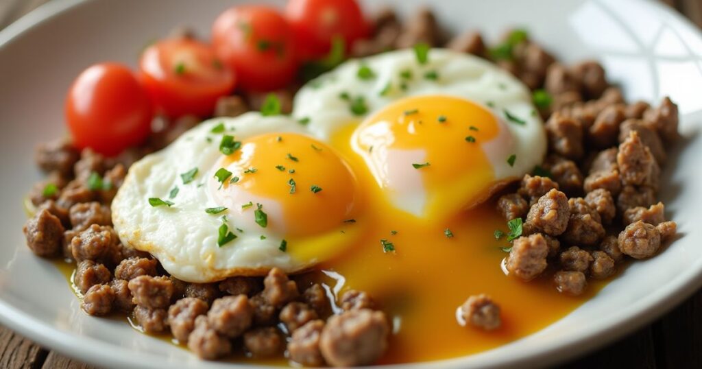 eggs with ground beef