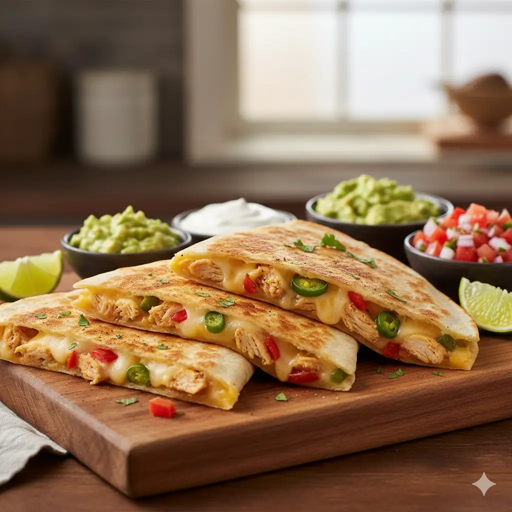 Chicken and Cheese Quesadillas