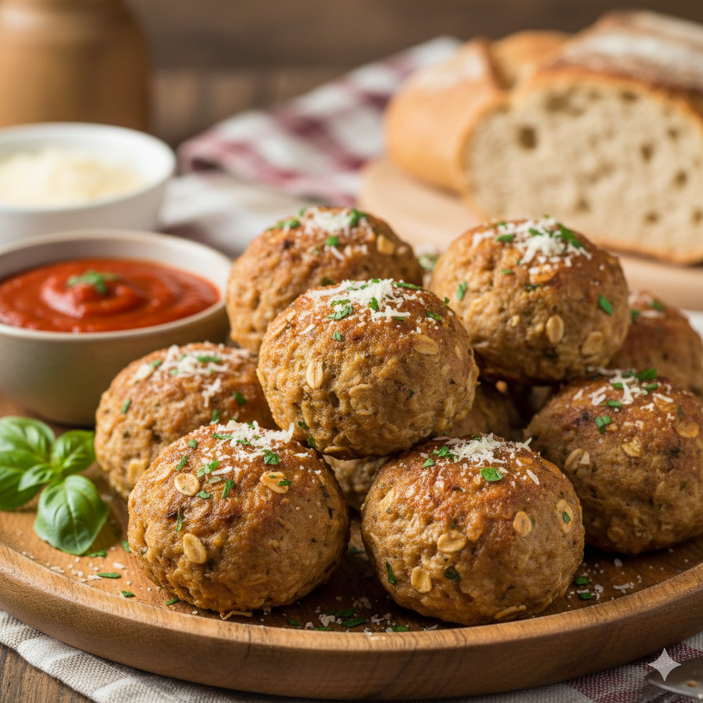 Easy Ground Turkey Meatballs with Oatmeal