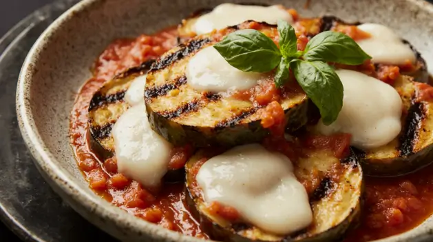 Grilled Aubergine Parmigiana