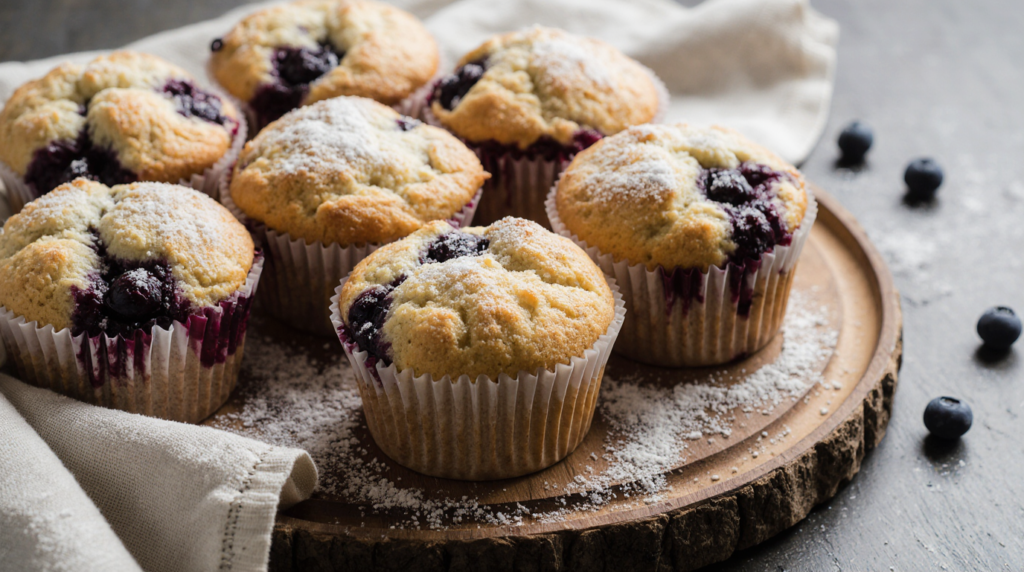 simple sourdough blueberry muffins