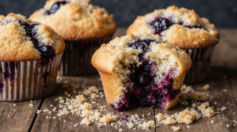 simple sourdough blueberry muffins