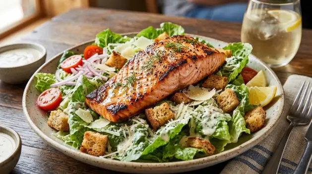 Grilled Salmon Caesar Salad