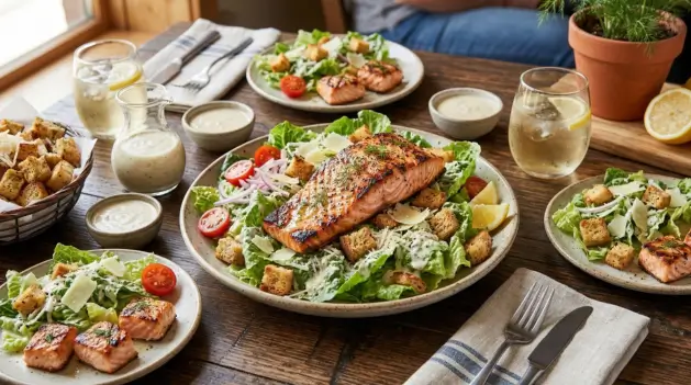 Grilled Salmon Caesar Salad 