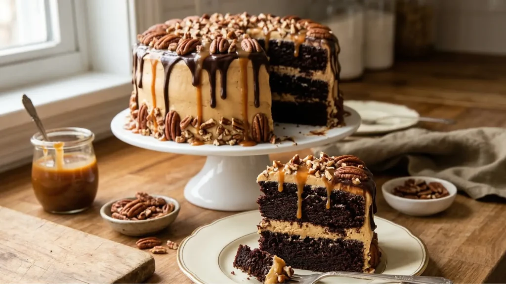 Turtle Caramel Cake