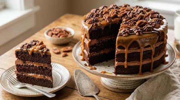 Turtle Caramel Cake