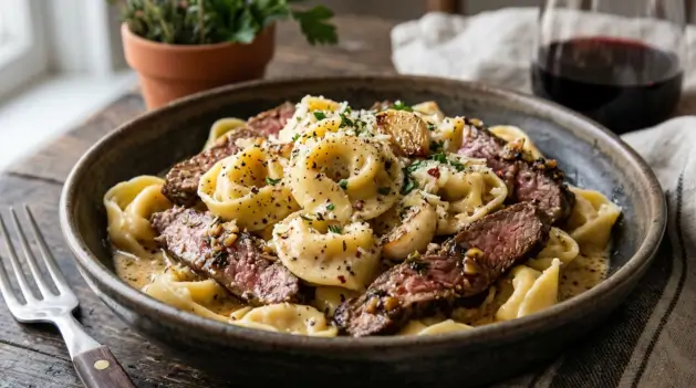 cracked garlic steak tortellini
